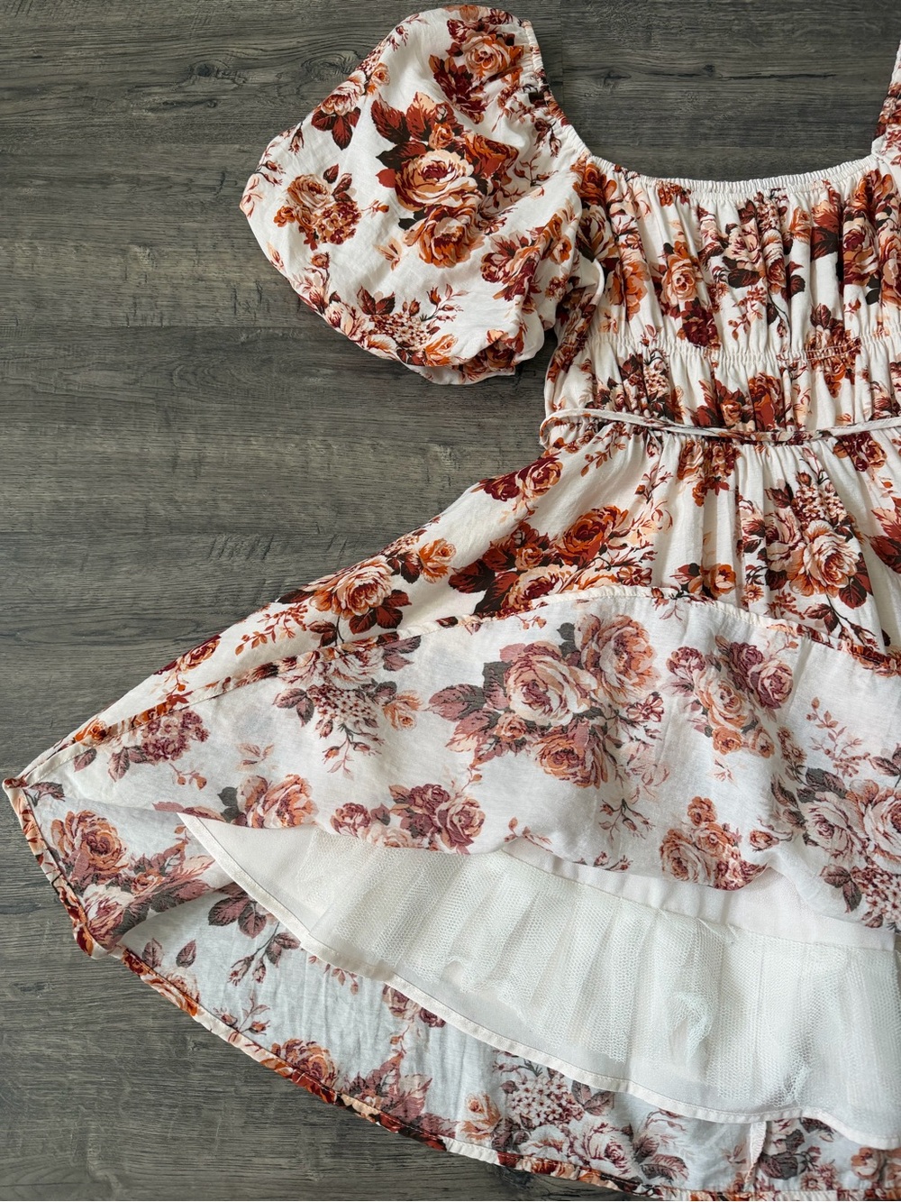 Altar'd State MINLYN Floral Puff Sleeve Mini Dress Size S Cottagecore Coquette - Picture 9 of 13
